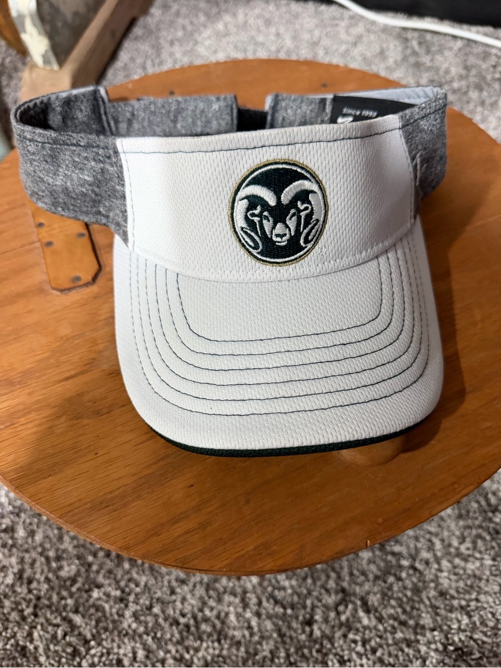 Colorado State university Rams Zephyr White and Gray Rams Embroidered Visor